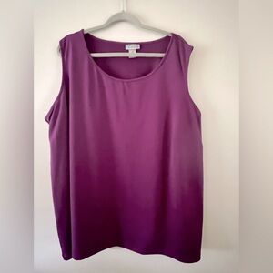 Maggie Barnes for Catherines Rich Plum Sleeveless Top Womens 3X